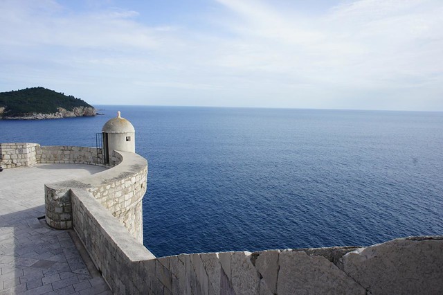 Dubrovnik - View of sea from the walls