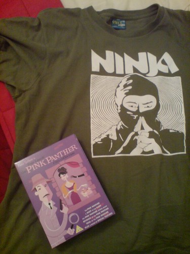 Stuff :: charity shop tee and Pink Panther DVDs