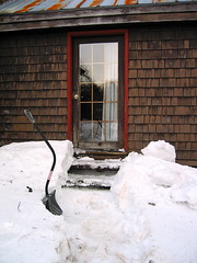 Snow/ice in front of door