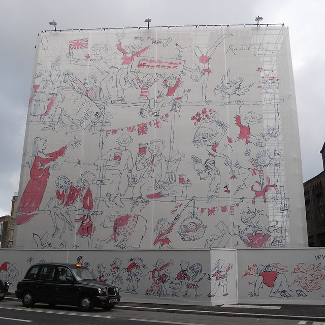 Quentin Blake wall near St. Pancras
