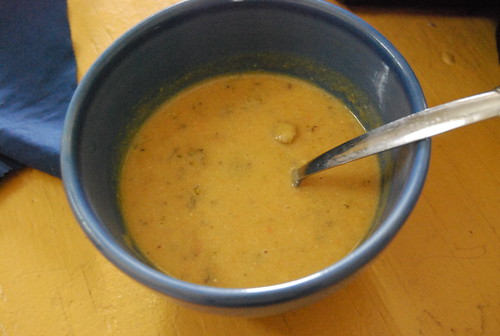Veg soup with smoked gouda