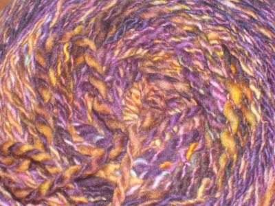 purple yarn closeup
