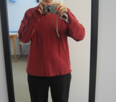 Red long sleeve tee recon (before)
