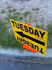 "TUESDAY" production sign