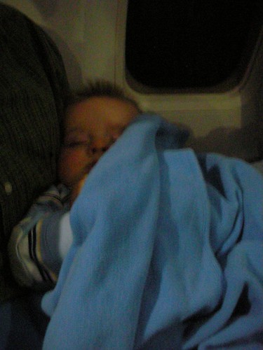 sleeping on the airplane