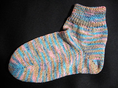 Machine-knit (flatbed) sock