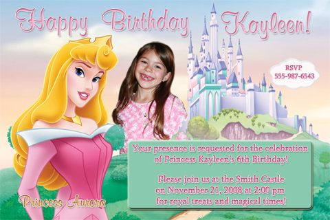 Birthday Party Invitation Templates on Aurora Princess Birthday Invitation   Printmeperfect