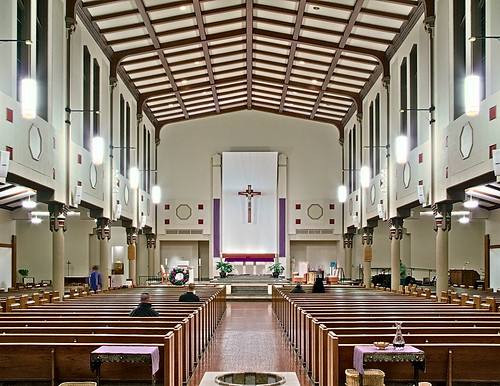 Saint Mary Magdalen Roman Catholic Church, in Saint Louis, Missouri, USA - nave.jpg