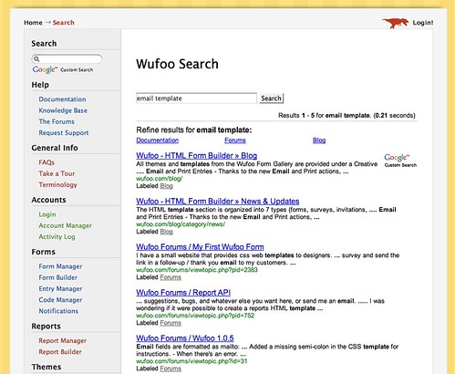 Improved Wufoo Search with Google Custom Search