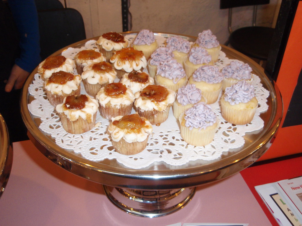Banana creme and lavendar cupcakes from Kumquat Cupcakery