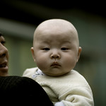Chinese baby with his father, Beijing, China