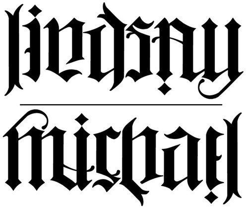 ambigrams tattoos. LINDSAY / MICHAEL AMBIGRAM by
