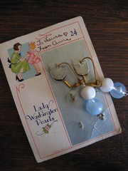 earrings on old button card
