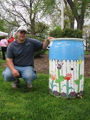 Harold Wilcher with KFTC barrel (by Kentuckians for the Commonwealth)