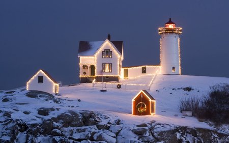 lighthouse wallpaper. Christmas Lighthouse