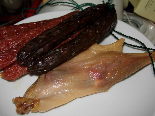 chinese dried sausage and waxed duck