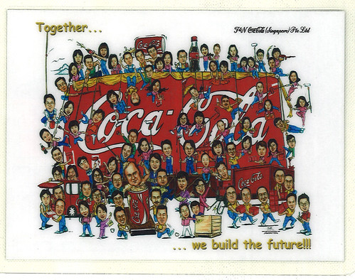Coca-Cola group caricatures snapshot by client