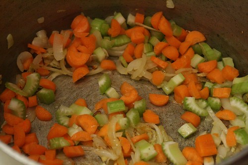 Add carrots and celery to saute