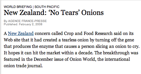 'No Tears' Onions