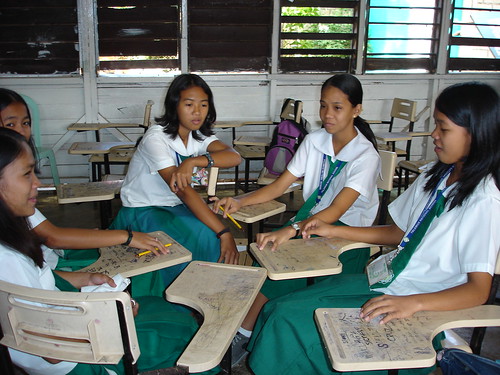Girls at school in the Philippines