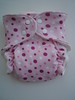 SPOTS AND DOTS! Medium Polka Dot <br> Fitted Diaper <br> with Flap-style Quick Dry Soaker