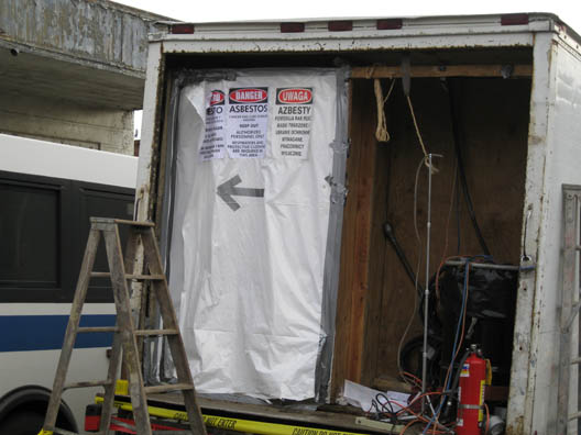 Asbestos Truck Closeup