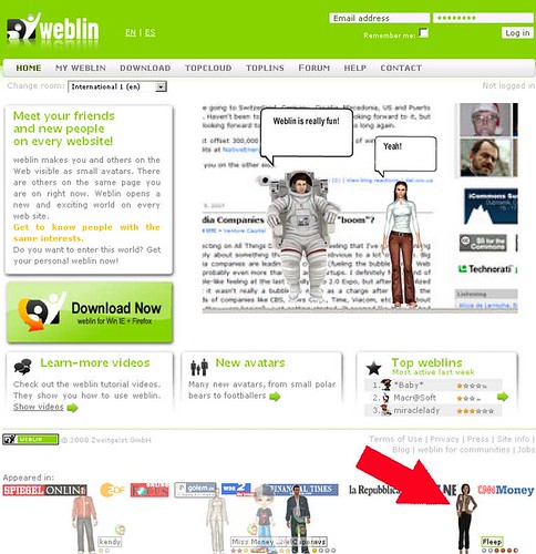 Weblin.com homepage 