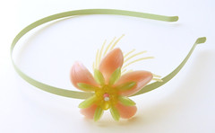 Green, Pink and Yellow Vintage Flowers Headband