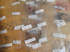 Samples of my veils, neatly organized.