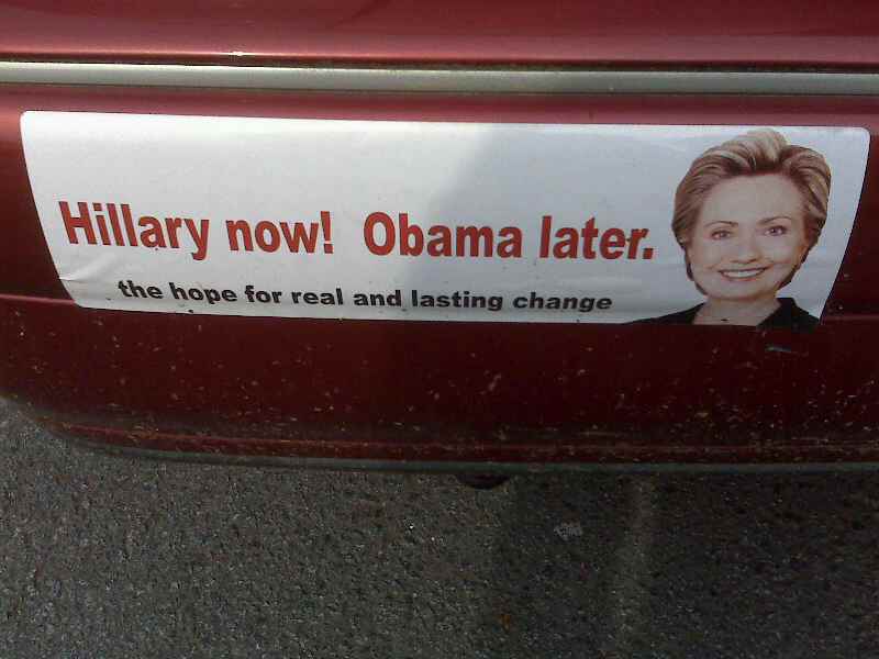 Hillary now, Obama later