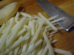 Cutting potato for french fries