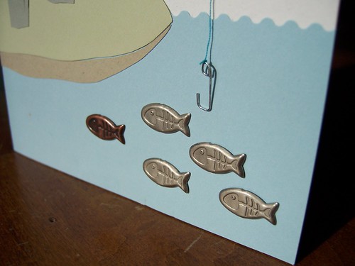 This is the card that I made for David. He really loves to flyfish.
