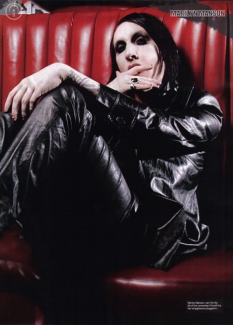 Marilyn Manson wearing leather