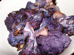 roasted purple cauliflower