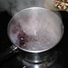 Simmering blueberry pie filling mixture