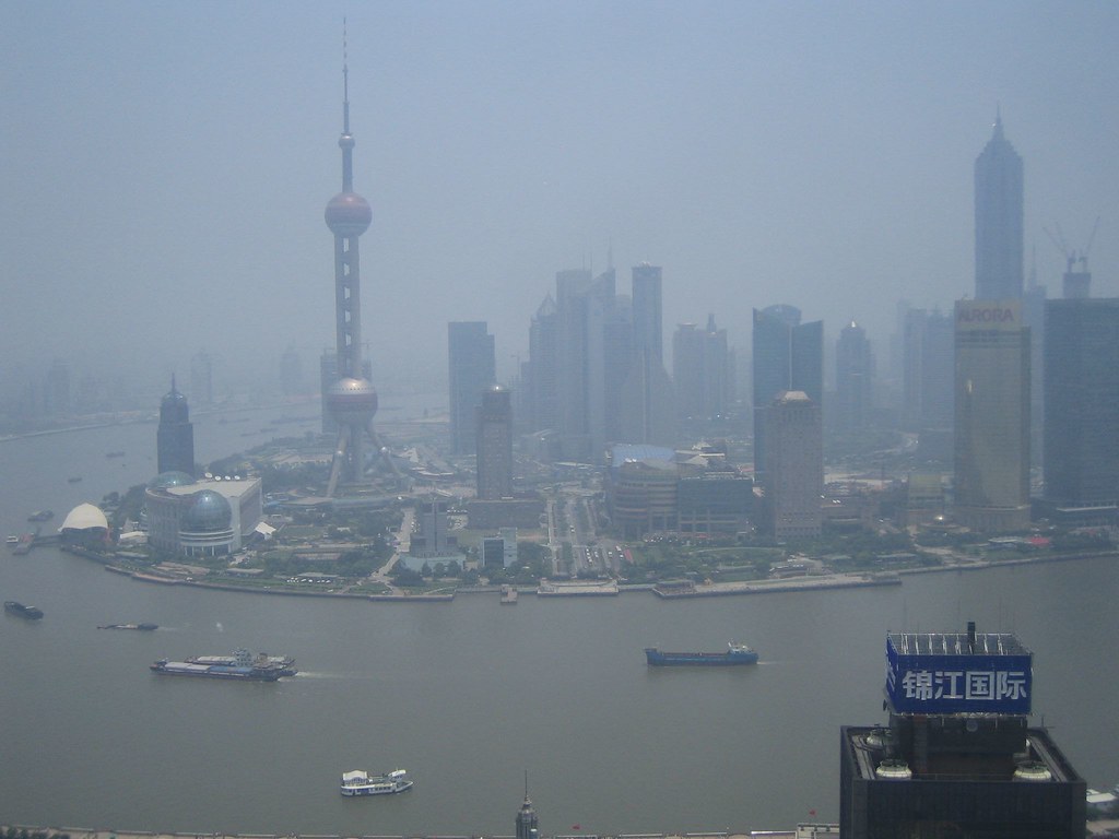 Shanghai on a cloudless day in June