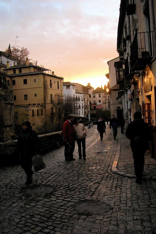 Granada, Carrera del Darro at sunset