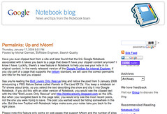 Google notebook blog