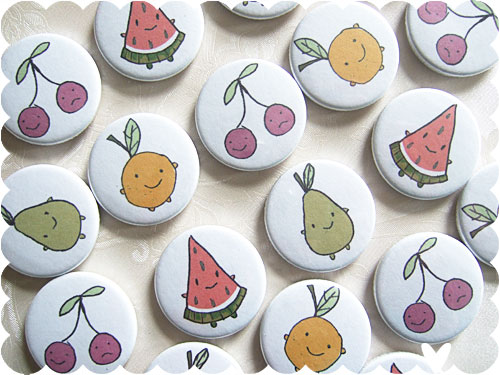 Cutie Fruity Friends badges