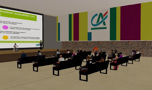 One of Credit Agricole\'s training rooms in Second Life (photo courtesy of Stonefield Inworld)