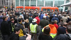 Crowds at the Seattle Streetcar launch