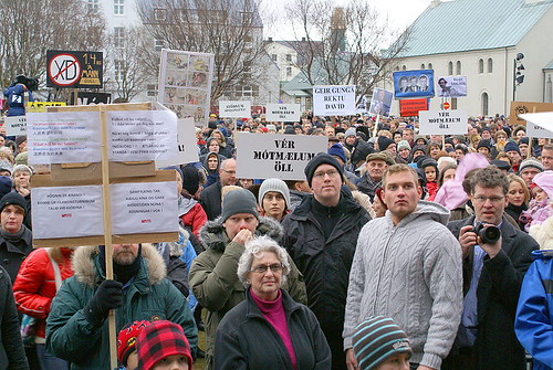Una manifestacion en Islandia