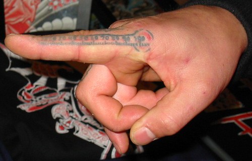 finger tattoo. Finger Tattoo - Thermometer