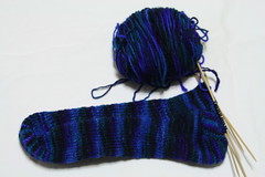 First toe-up sock