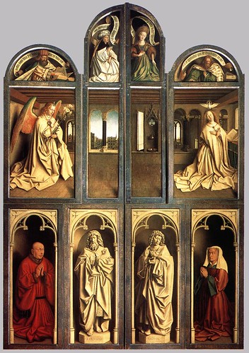 Jan van Eyck, Ghent Altarpiece, closed, 1432 by arthistory390