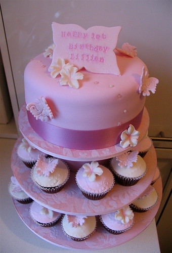 First Birthday Cake x26amp; Cupcakes