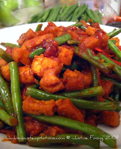 Deep Fried Beancurd and Green Beans in a Sweet and Spicy Sauce
