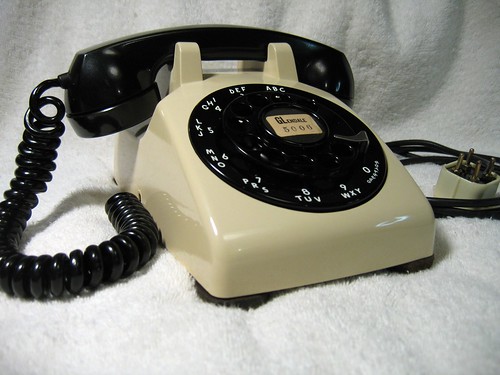 1954 Western Electric Two-Tone - Ivory & Black Rotary Dial Phone by Mr 500.