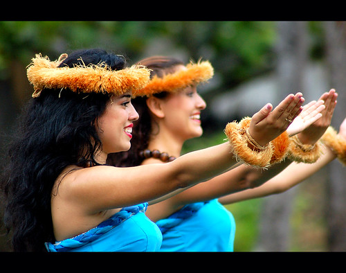 Two Hula Dancers perform in Hawaii