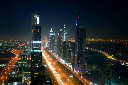 Dubai's Sheikh Zayyed Road at the World Trade Center